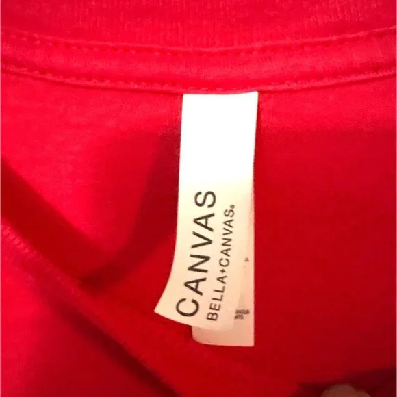 Prego Red Graphic T-Shirt XL Bella+Canvas 100% Cotton Tomato & Pasta Design - Picture 4 of 7